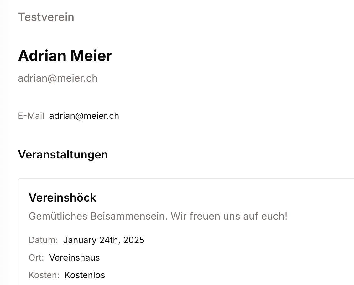Mitgliederportal Dashboard