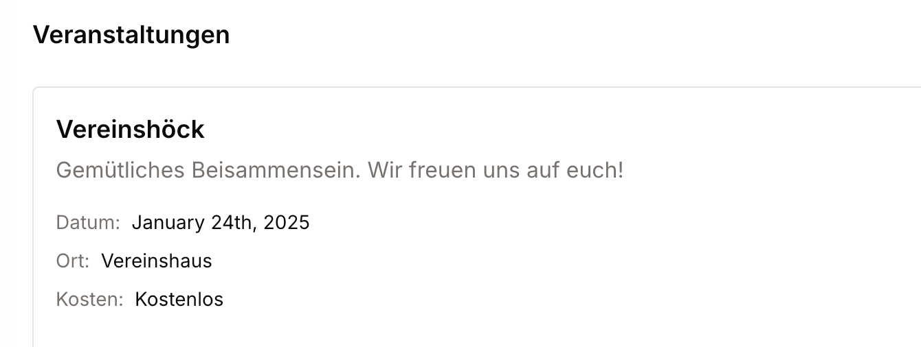 Veranstaltungsübersicht